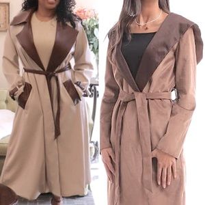 Vintage Reversible Waterproof trench Puffer Coat